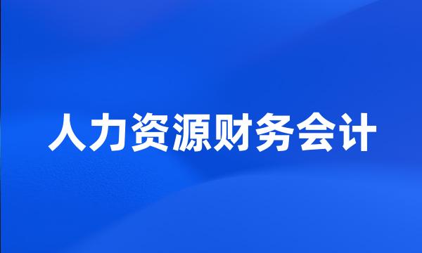 人力资源财务会计