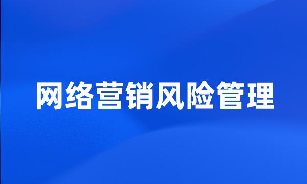 网络营销风险管理