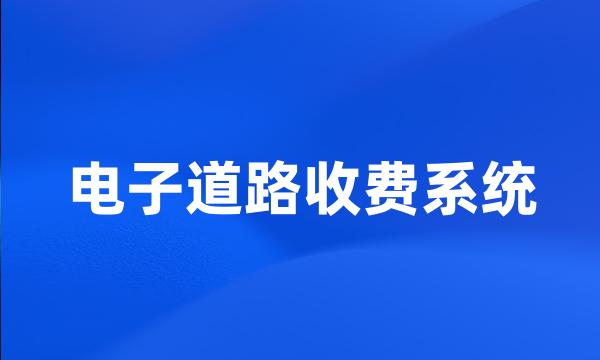 电子道路收费系统