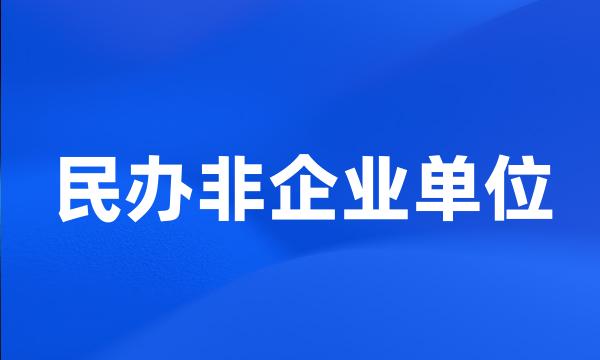 民办非企业单位