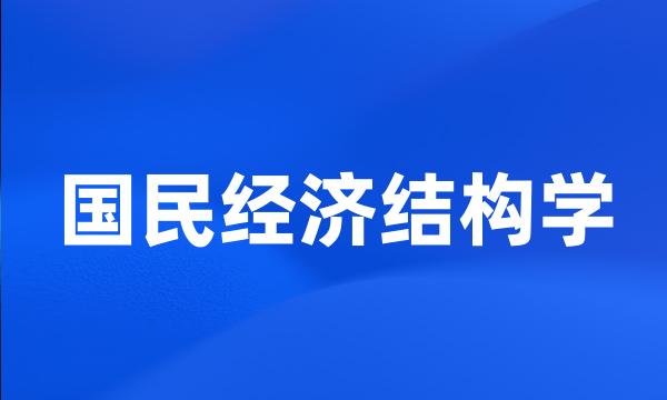 国民经济结构学