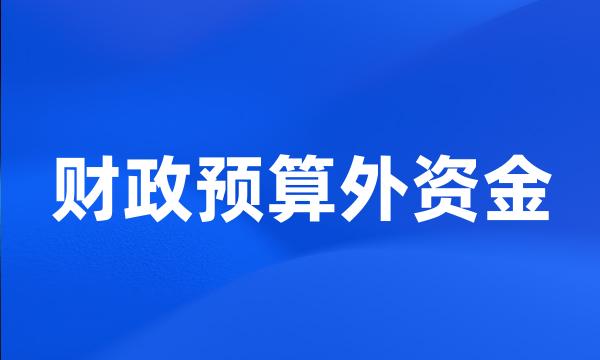 财政预算外资金