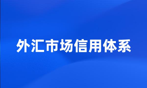 外汇市场信用体系