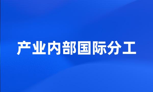 产业内部国际分工