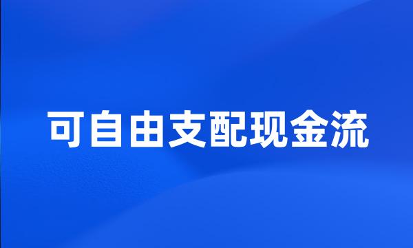 可自由支配现金流