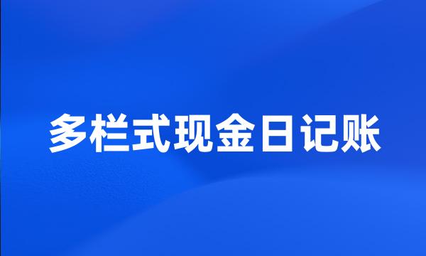 多栏式现金日记账