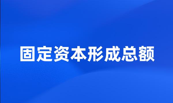 固定资本形成总额