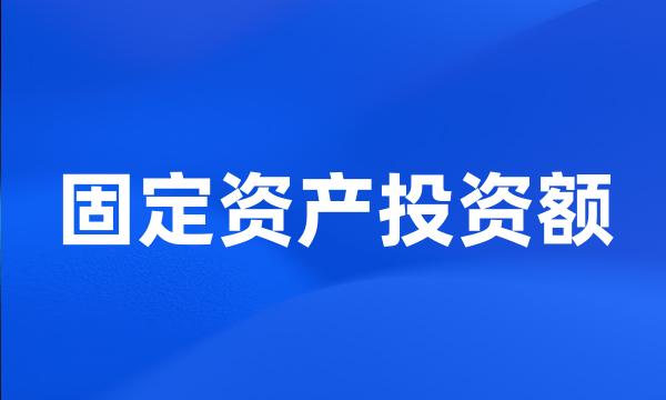 固定资产投资额