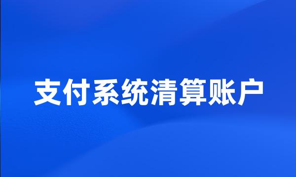 支付系统清算账户