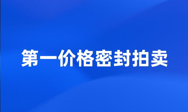 第一价格密封拍卖