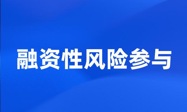 融资性风险参与