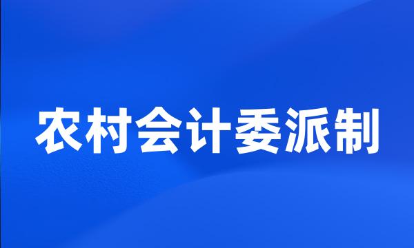 农村会计委派制