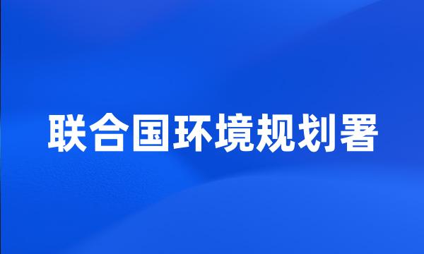 联合国环境规划署