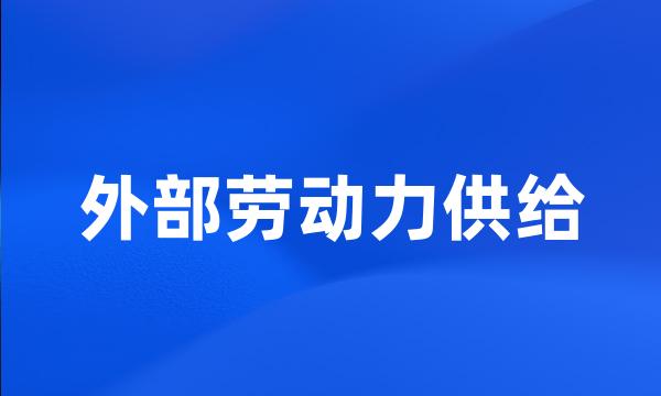 外部劳动力供给