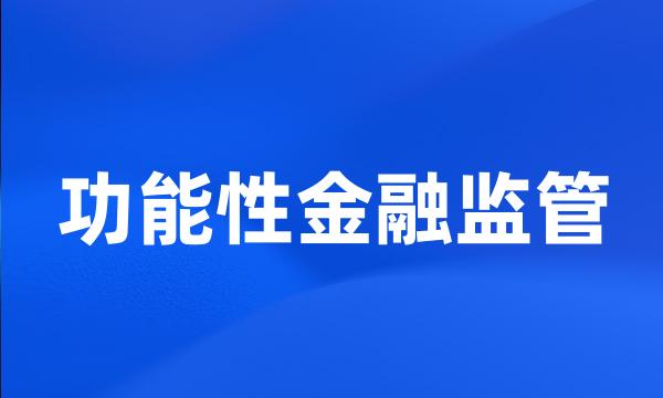 功能性金融监管