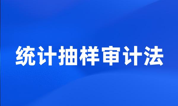 统计抽样审计法