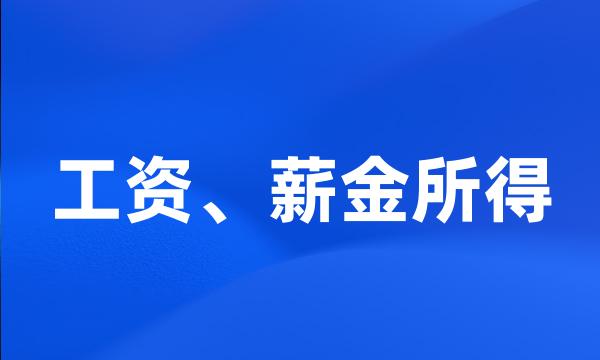 工资、薪金所得