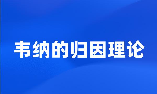 韦纳的归因理论