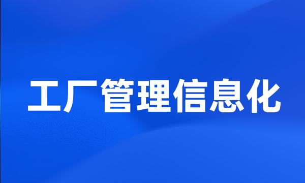 工厂管理信息化