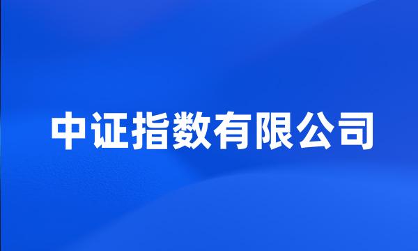 中证指数有限公司