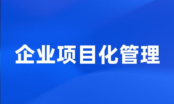 企业项目化管理