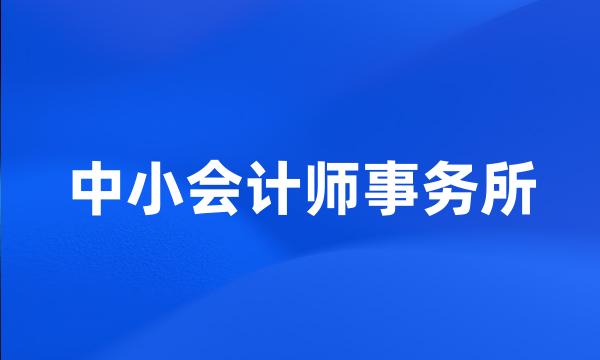 中小会计师事务所