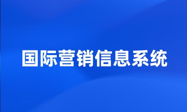 国际营销信息系统