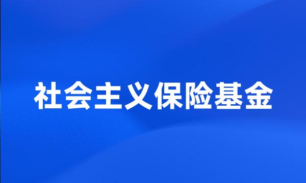 社会主义保险基金