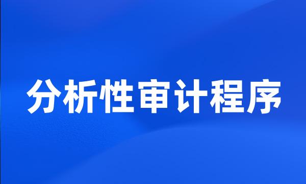 分析性审计程序