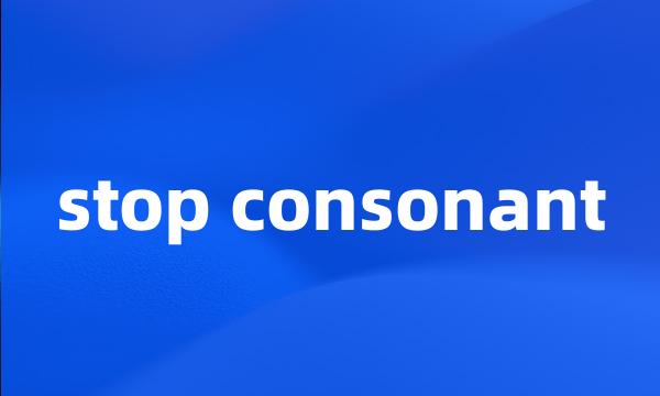 stop consonant