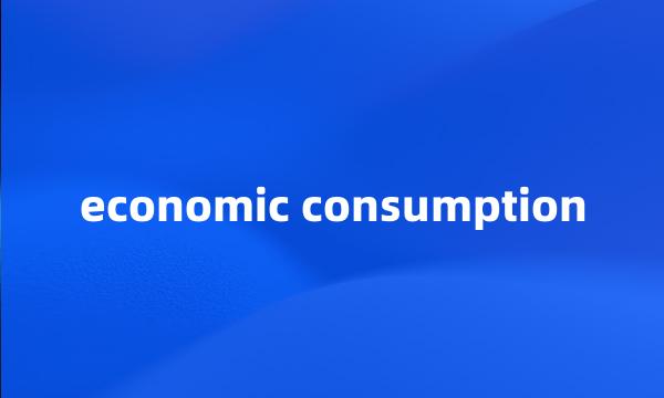 economic consumption