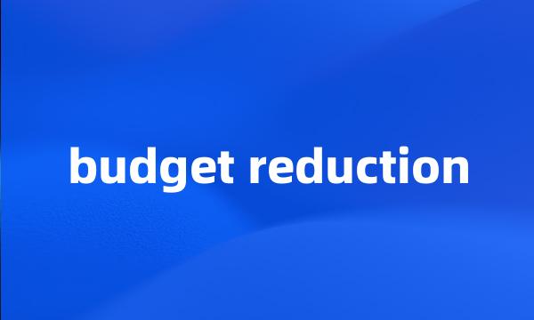 budget reduction