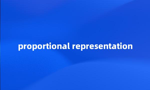 proportional representation