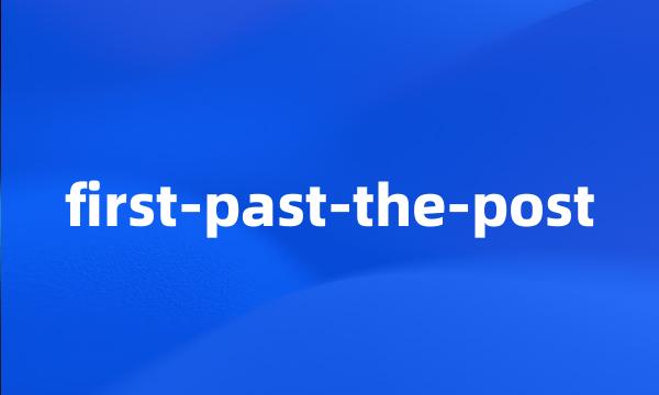 first-past-the-post