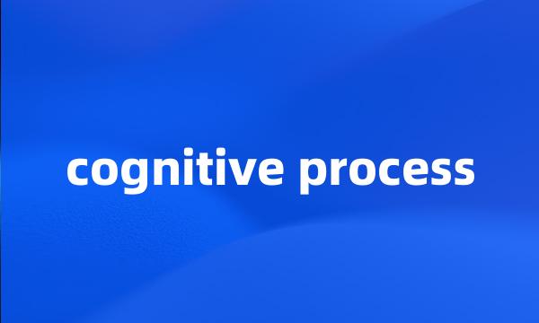 cognitive process