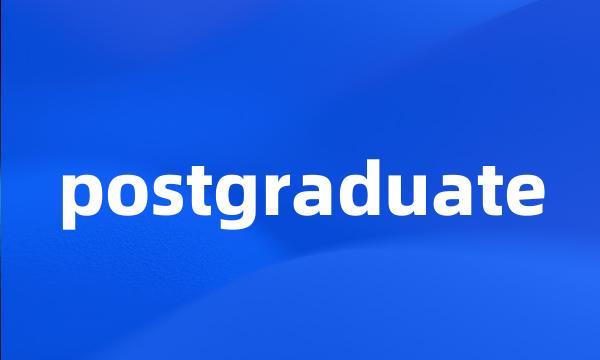 postgraduate