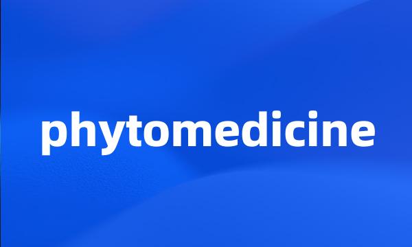 phytomedicine