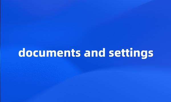 documents and settings