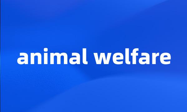 animal welfare