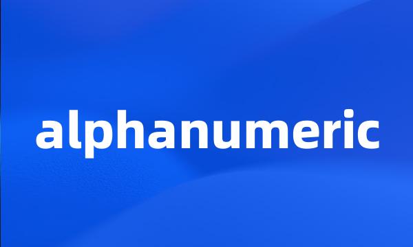 alphanumeric