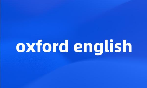 oxford english