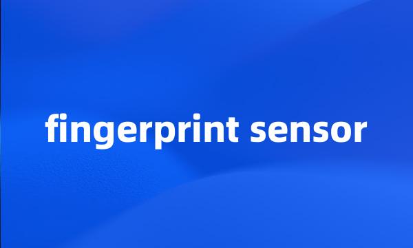 fingerprint sensor