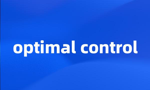 optimal control