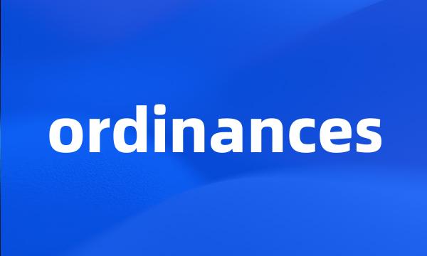 ordinances