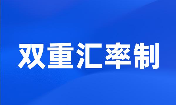 双重汇率制