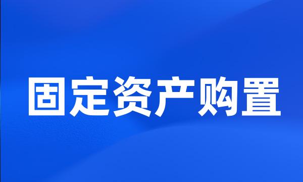 固定资产购置