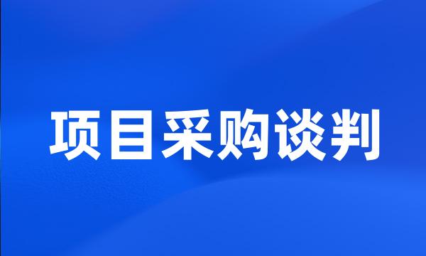 项目采购谈判