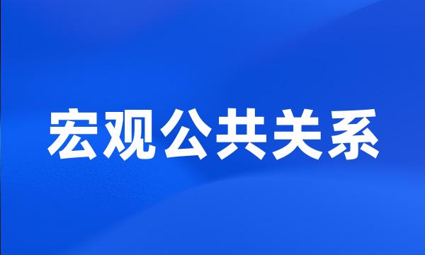 宏观公共关系