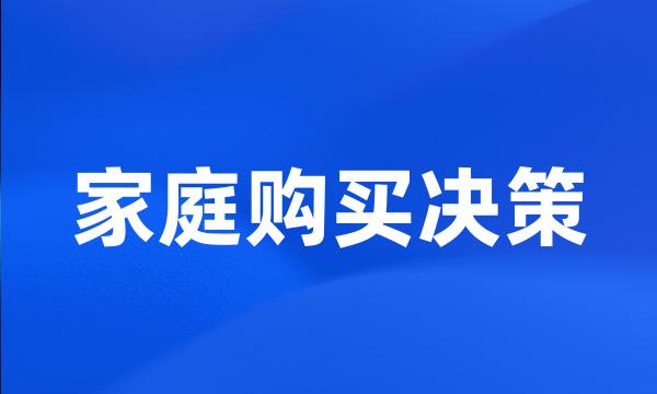 家庭购买决策