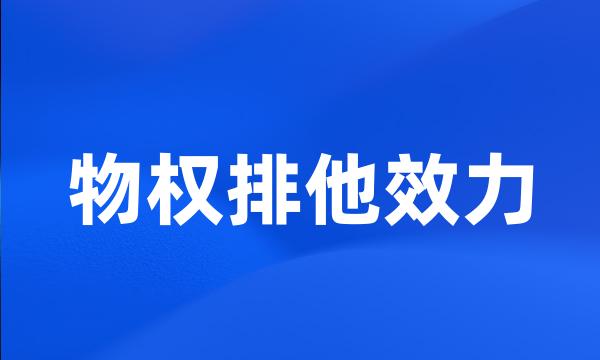 物权排他效力